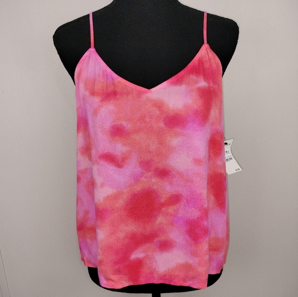 Leith Tops - NWT LEITH Coral Calypso Color Wash Tank